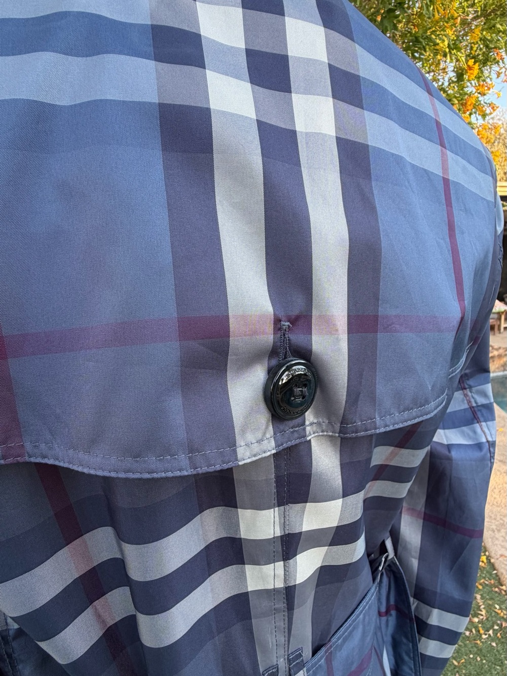 Burberry London Blue Plaid Short Lightweight Trenchcoat Jacket Med/US8/UK10 EUC - Picture 13 of 17